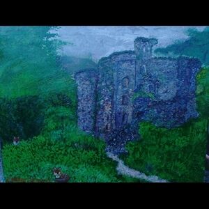 Castle McGregor Landscape Painting with Green and Blue Hues